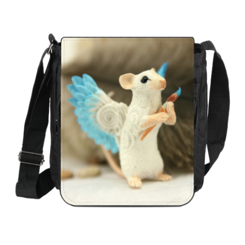 Сумка на плечо (мини-планшет) с принтом Крыса-художник