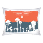 Подушка 47x35 см с цветной обратной стороной Город в Калифрнии (USA)