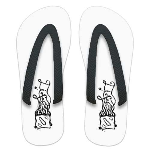 Шлепанцы (сланцы) с принтом Dota-Life. Гранж.