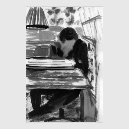 Постер с принтом В кафе