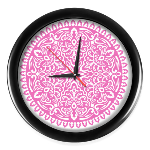 Настенные часы с принтом Мандала