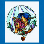 Пара с розово-голубыми волосам