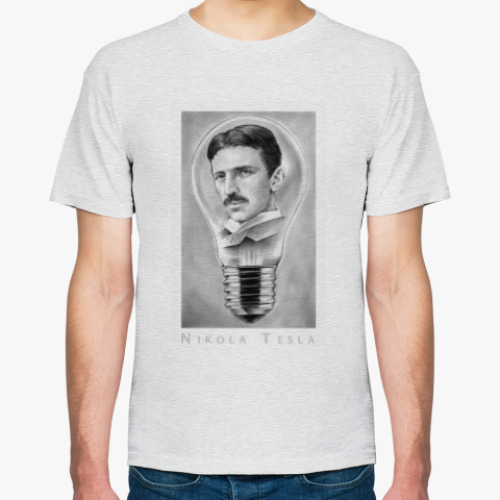 Футболка с принтом Никола Тесла