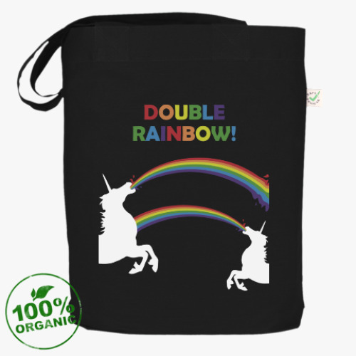 Сумка шоппер с принтом Двойная радуга