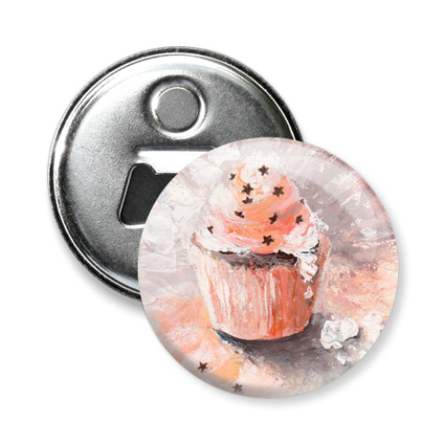 Магнит-открывашка с принтом 'Кекс'