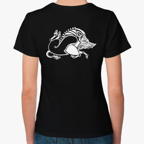 Женская футболка с принтом Скифский кабан