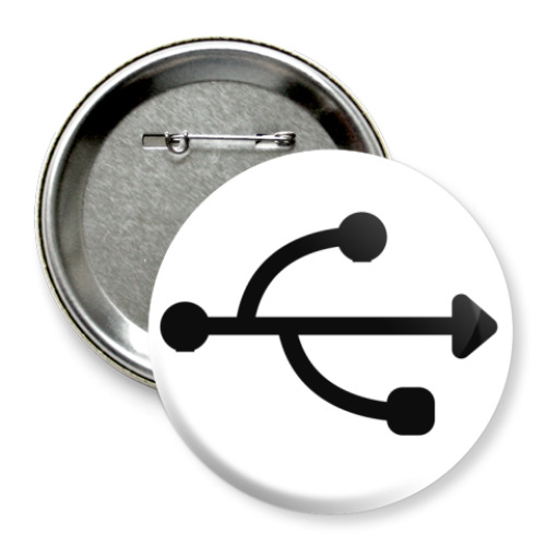 Значок 75мм с принтом  USB