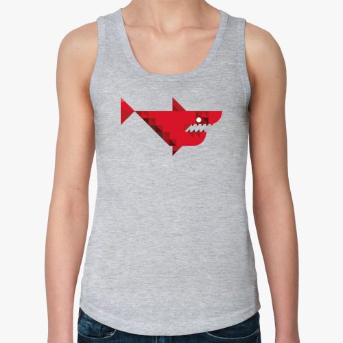 Женская майка с принтом акула (shark)