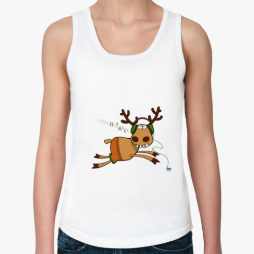 Женская майка с принтом Любителям Оленя и музыки