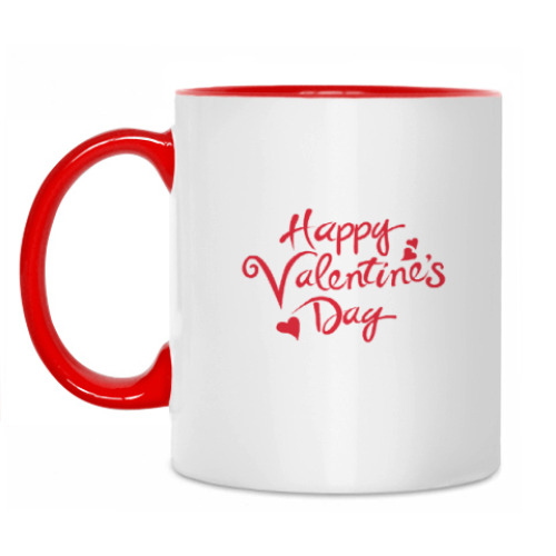 Кружка с принтом Happy Valentines Day