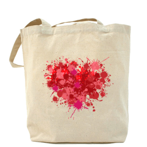 Сумка шоппер Сердце из брызг краски