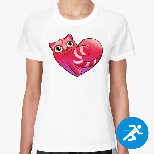 Женская спортивная футболка с принтом Все любят кошек