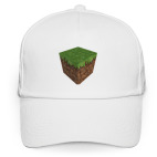 Кепка / бейсболка, белая (печать) Лого Minecraft