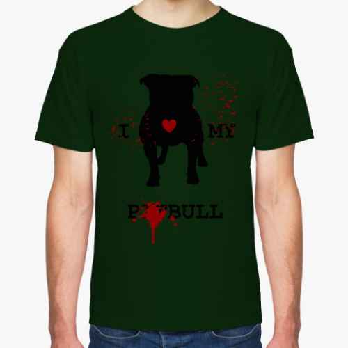 Футболка с принтом I love my pitbull