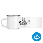 Кружка металлическая белая (круговая запечатка)