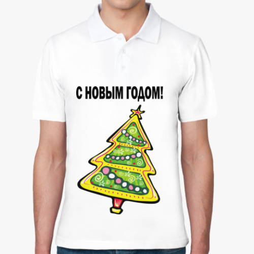 Рубашка поло с принтом Новый год