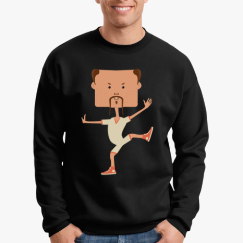 Свитшот с принтом Смешной нарисованный каратист