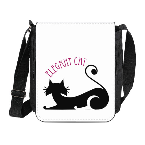 Сумка на плечо (мини-планшет) с принтом Элегантная кошка
