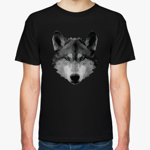 Футболка с принтом Полигональный волк
