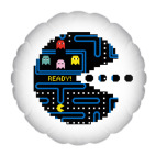 Подушка &quot;круг&quot;, 35x35 см Pac-Man. PacMan. ПакМан. ПакМен. Pixels. Ready!