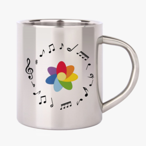Кружка металлическая с принтом Музыка цвета