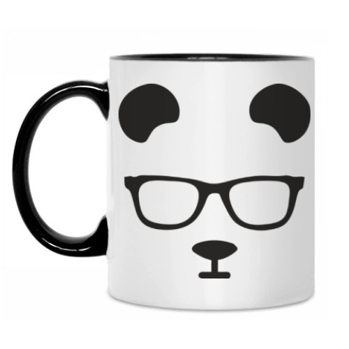 Кружка с принтом Медведь в очках