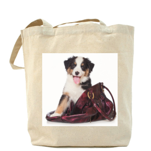 Сумка шоппер с принтом Щенки,щенята и собаки