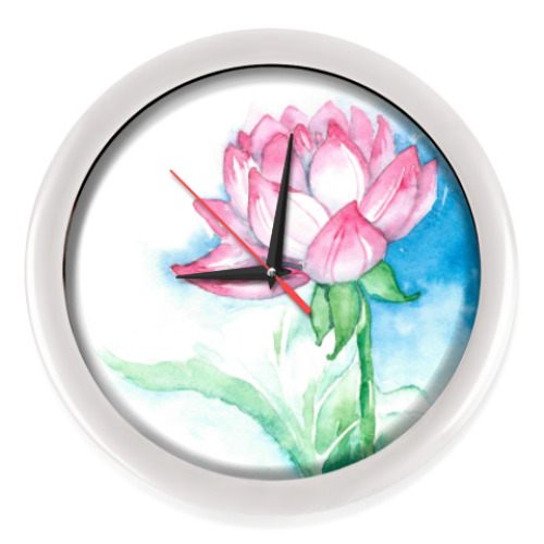 Настенные часы с принтом Лотос
