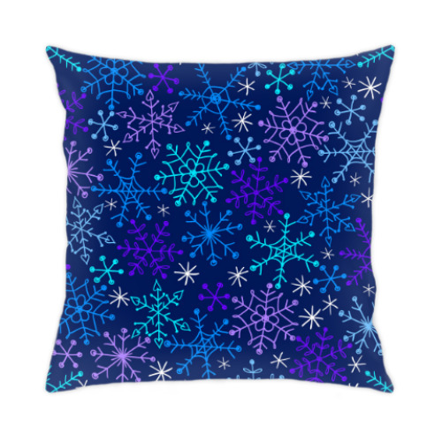 Подушка с принтом Снежная карусель