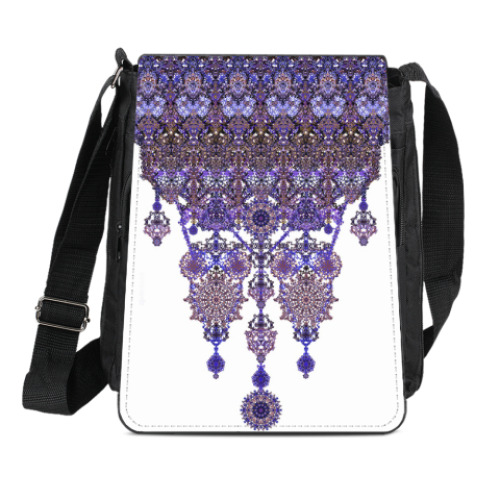 Сумка-планшет с принтом Узор монисто,Ажур,кружево,lace,орнамент,восточный