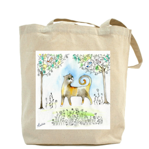 Сумка шоппер с принтом Хищница