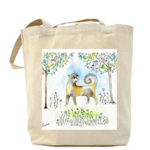 Сумка шоппер с принтом Хищница