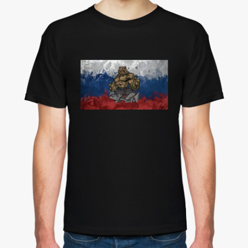 Футболка с принтом Боевой патриотический медведь