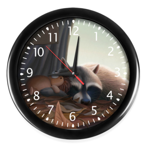 Настенные часы с принтом  Енотьи сны