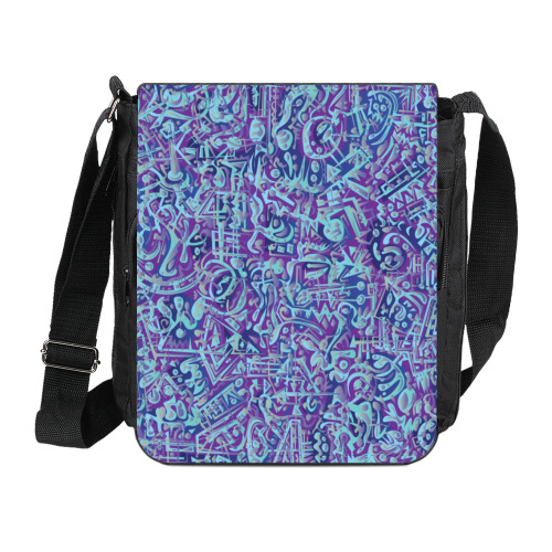 Сумка на плечо (мини-планшет) Голубое в фиолетовом