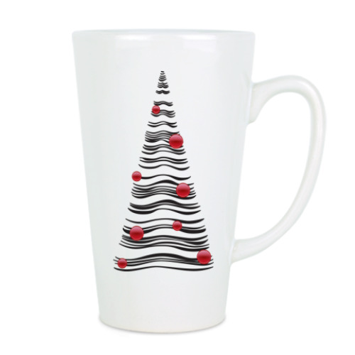 Чашка Латте с принтом Ёлка