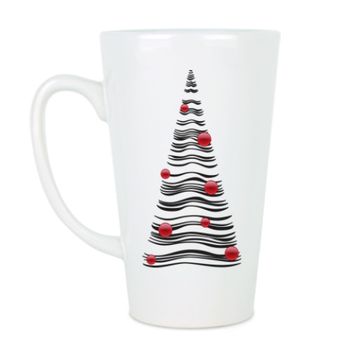 Чашка Латте с принтом Ёлка