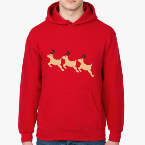 Толстовка худи с принтом Три оленя