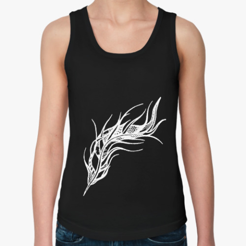 Женская майка с принтом Перо зентангл