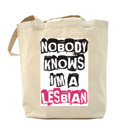 Сумка шоппер с принтом Никто не знает