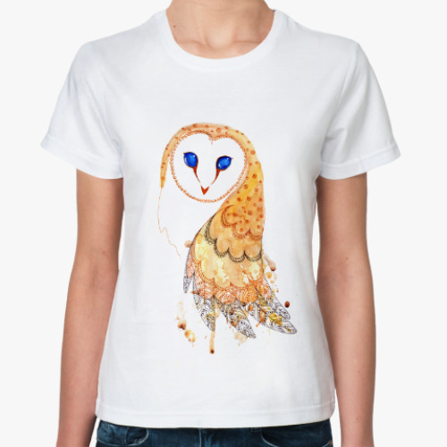 Классическая футболка с принтом Сова