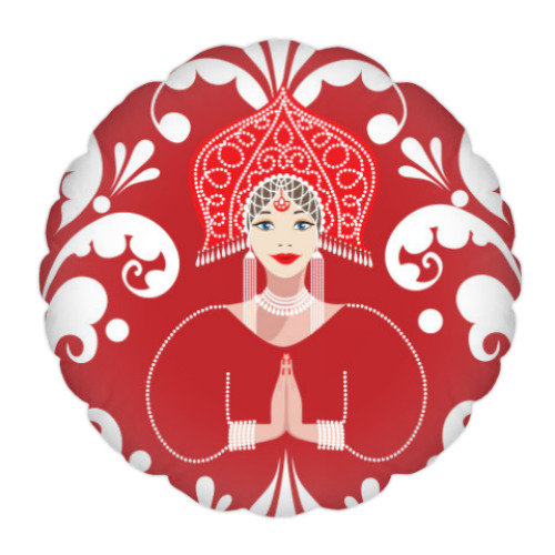 Подушка с принтом русская красавица