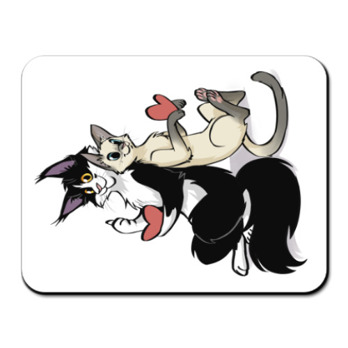 Коврик для мыши с принтом Сеня и Котька спина к спине
