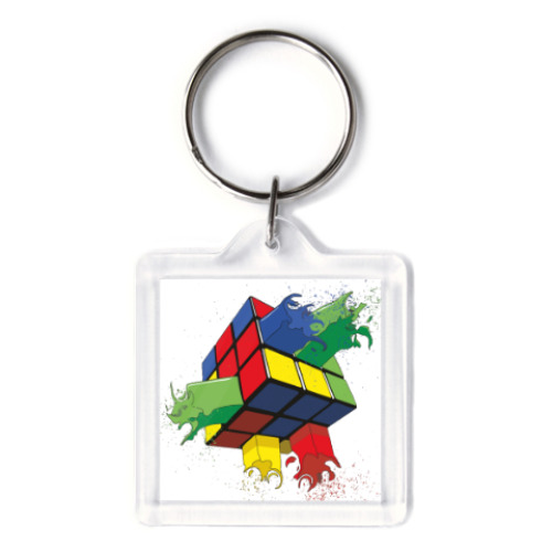 Брелок с принтом Кубик Рубика