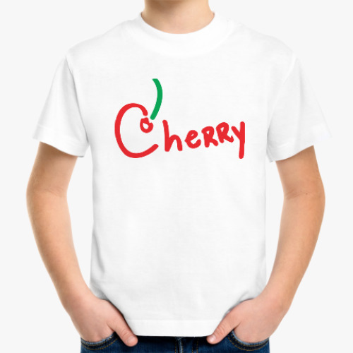 Детская футболка с принтом Вишенка