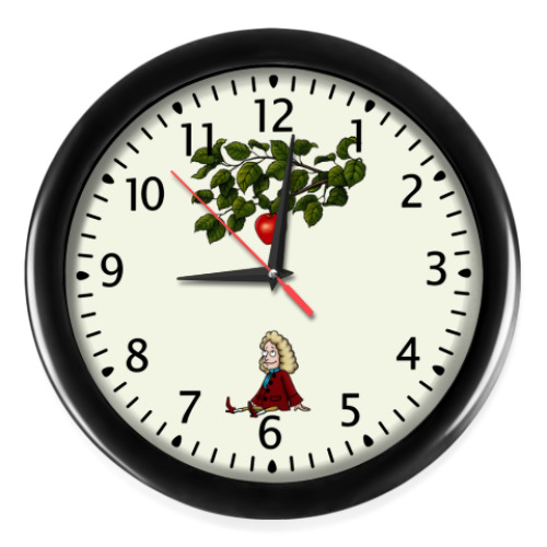 Настенные часы с принтом Sir Isaac Newton