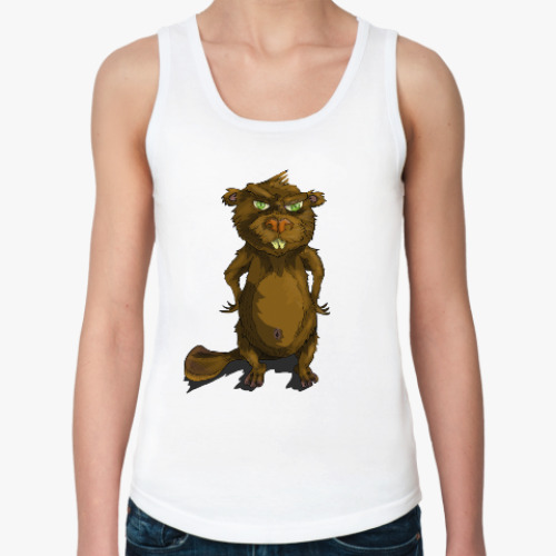 Женская майка с принтом Бобер