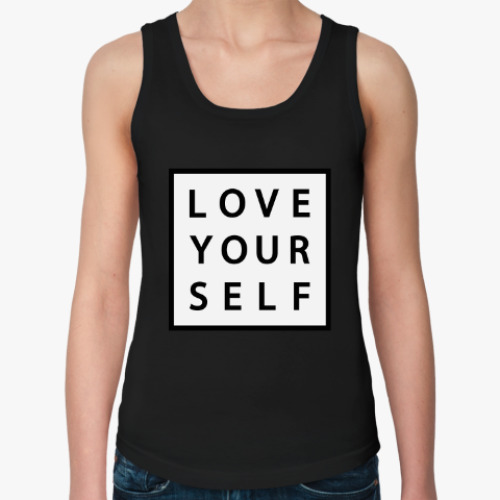 Женская майка с принтом Love yourself / Любите себя