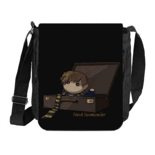 Сумка на плечо (мини-планшет) с принтом Newt Scamander