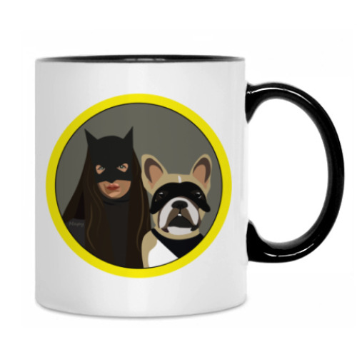 Кружка с принтом Бэтгёл и помощник